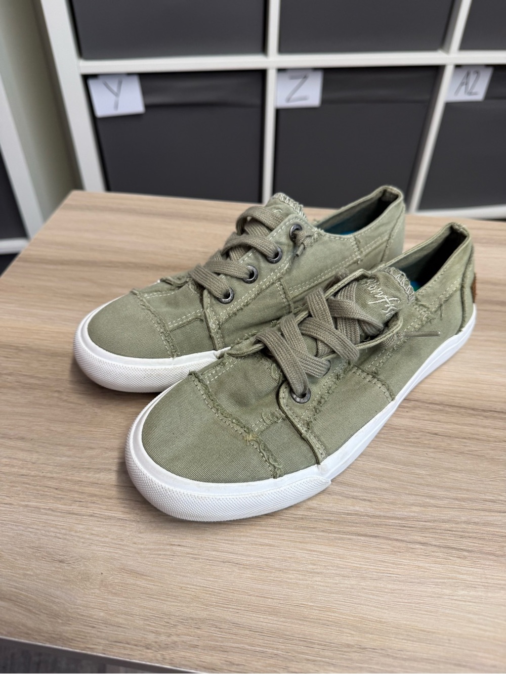 Blowfish Casual Slip On Summer Olive Canvas Sneakers